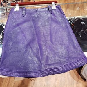 True Vintage 1960s Pierre Cardin rich purple leather skirt